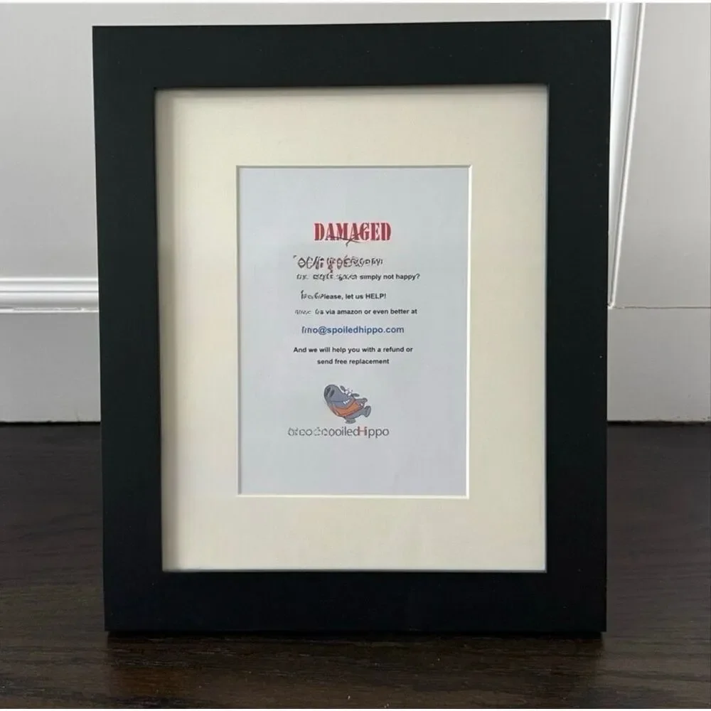 Set of 2 Black Wood Gallery Frames with Mats – 8x10 / 5x7 / 3x5